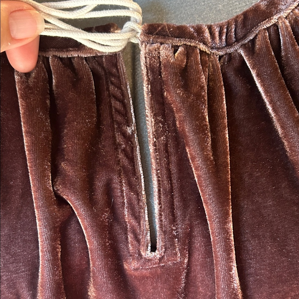 Luxurious Velvet Women's Blouse in Rich Brown - Picture 8 of 10